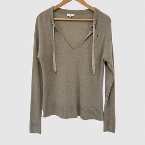 SOH Tan Cashmere Deep V-Neck Lightweight Pullover Sweater S ($250) AS IS